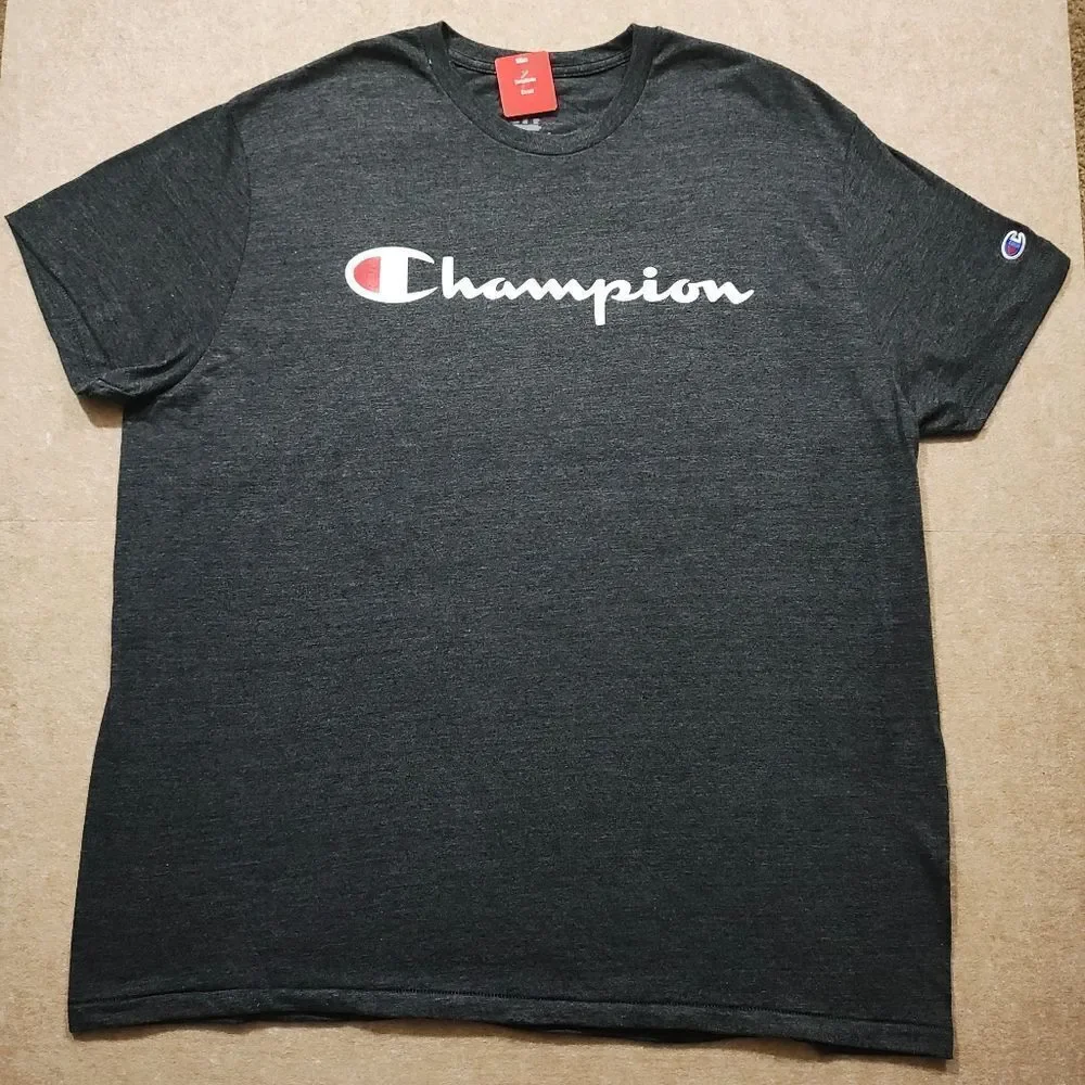 Champion Men's Charcoal Gray Logo T-Shirt #8